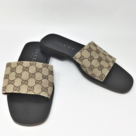 gucci monogram slides
